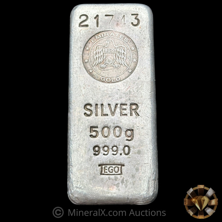 500g Emirates Gold EGO Vintage Silver Bar