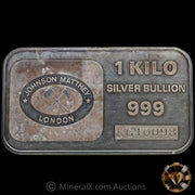 Kilo Johnson Matthey London JM Vintage Silver Bar