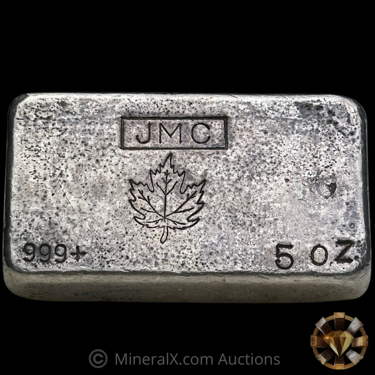 5oz JMC Johnson Matthey Maple Leaf Vintage Silver Bar