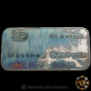 100g MG Matthey Garrett Australia Vintage Silver Bar