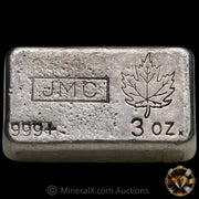 3oz JMC Johnson Matthey Maple Leaf Vintage Silver Bar