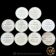 x10 1oz Swiss Bank Of America Vintage Silver Rounds