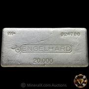 20oz Engelhard Bull Logo 9th Series Small Font Serial Vintage Silver Bar