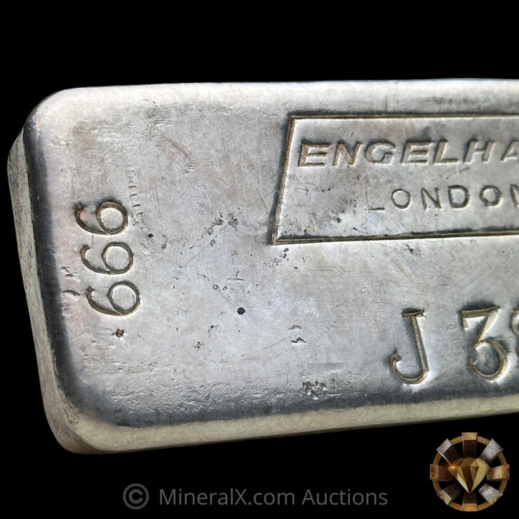 Kilo Engelhard London Landscape Variety Low 3 Digit J Prefix Serial Vintage Silver Bar