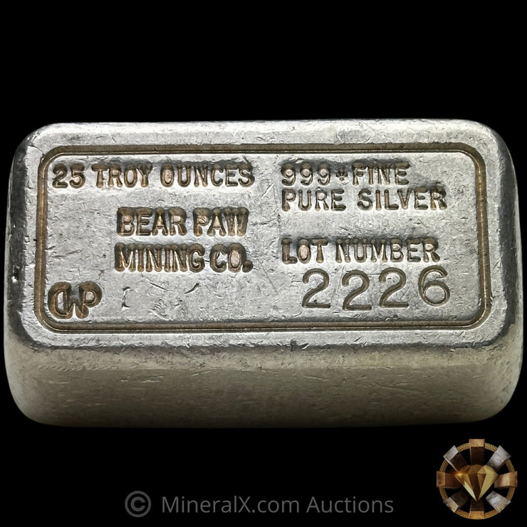 26.26oz Bear Paw Mining Co Vintage Silver Bar