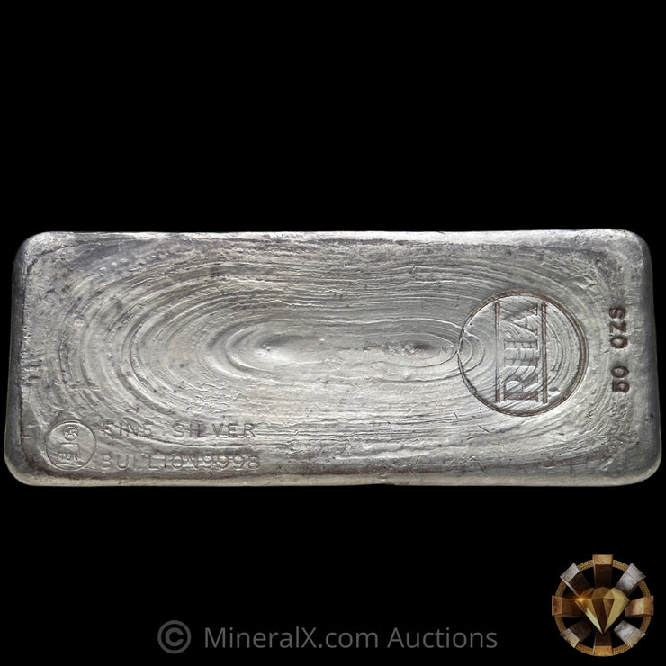 50oz Harrington Metallurgy Ltd Australia Vintage Silver Bar with RHA Counterstamp