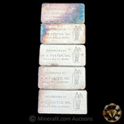 x5 3oz W H Foster "From Out Of The West" Vintage Silver Bar Set With Complete Original Box