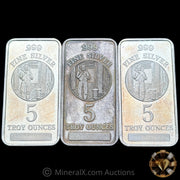 x3 5oz NMI Nevada Metallurgical Inc Vintage Silver Bars