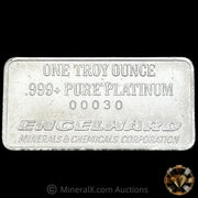 1oz Engelhard Minerals & Chemicals Corporation / United States Silver Corporation Vintage Platinum Bar With Low Serial