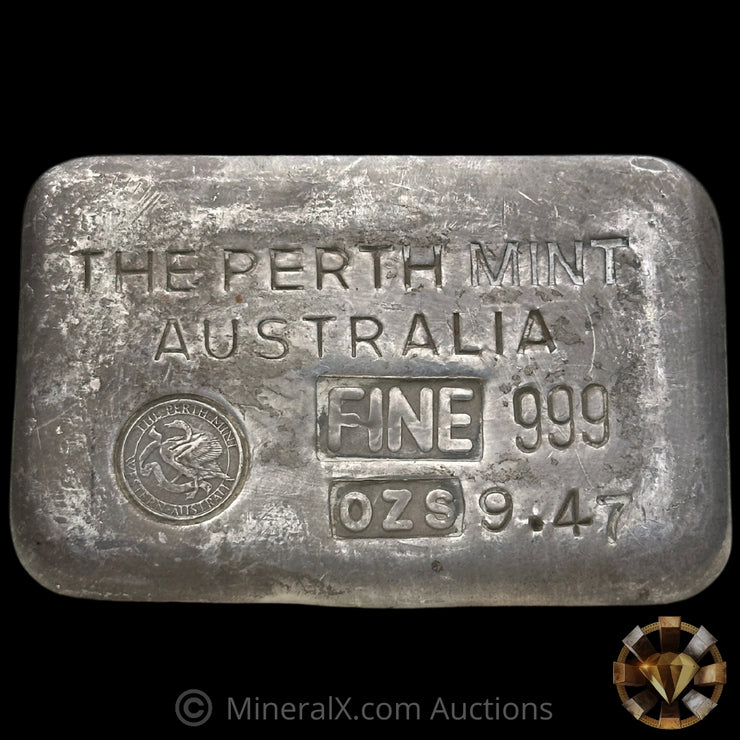 9.47oz The Perth Mint Australia Type B Vintage Silver Bar