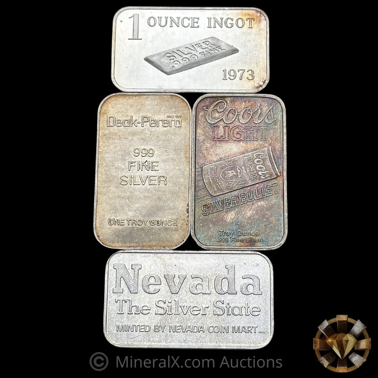 x4 1oz Misc Vintage Silver Bars
