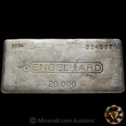 20oz Engelhard Bull Logo 9th Series Small Font Serial Variety Vintage Silver Bar With Striated Reverse