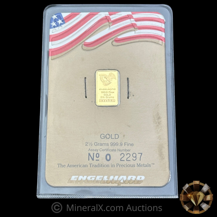 2 1/2g Engelhard Gold Label Vintage Gold Bar In Factory Seal