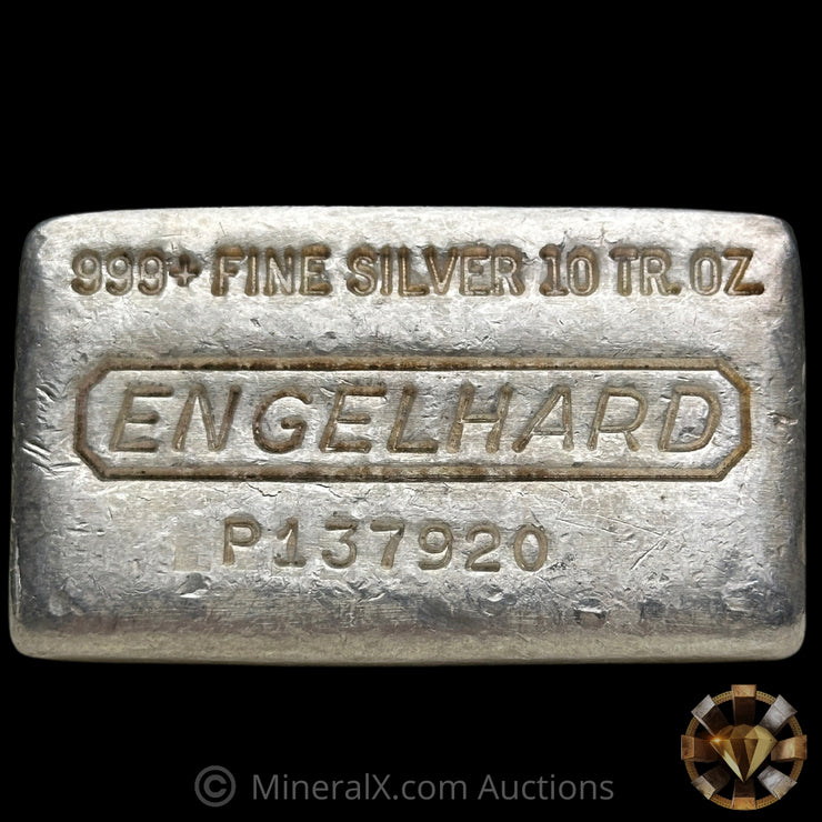 10oz Engelhard Waffleback Reverse Convex Stamp Vintage Silver Bar