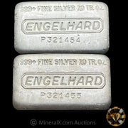 x2 10oz Engelhard Sequential P Loaf Vintage Silver Bars