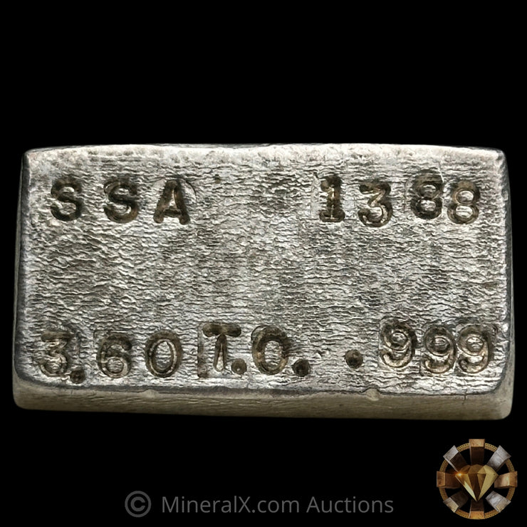 3.60oz SSA South Side Associates Vintage Silver Bar