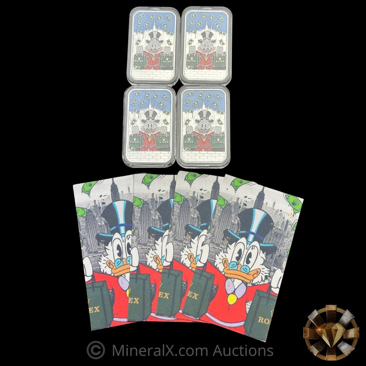 x4 1oz Scrooge McDuck Modern Silver Bars