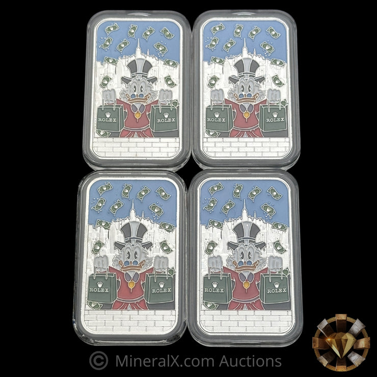 x4 1oz Scrooge McDuck Modern Silver Bars