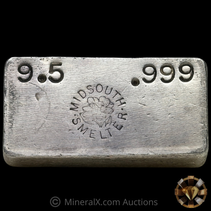 9.5oz Midsouth Smelter Vintage Silver Bar