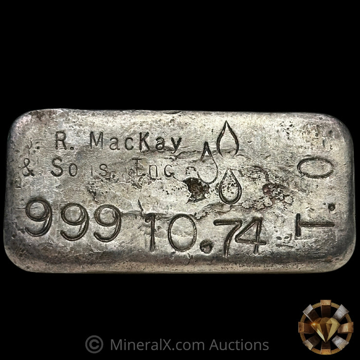 10.74oz B R Mackay & Sons Inc Vintage Silver Bar