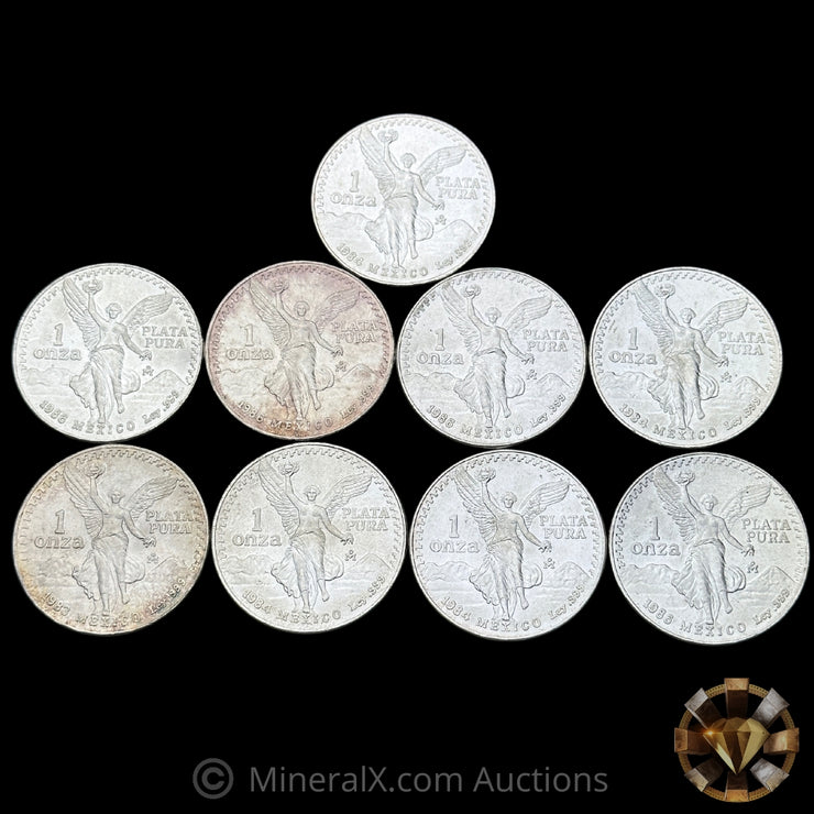 x9 1oz Mexican Libertad (Mixed Dates) Silver Coins