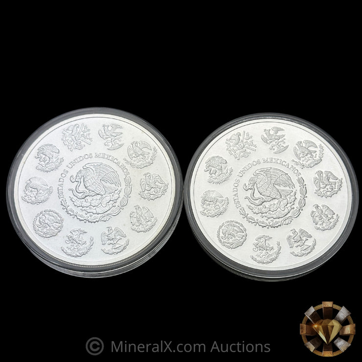 x2 5oz (2020 & 2019) Mexican Libertad Silver Coins