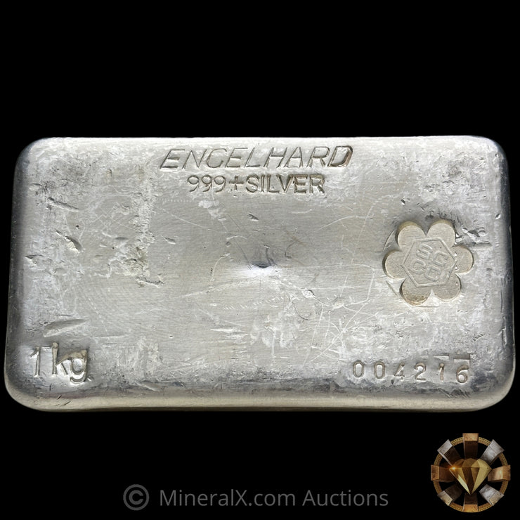 Kilo Engelhard Australia Vintage Silver Bar With SCCC Southern Cross Coins & Commodities Counterstamp