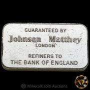 100g JMC Johnson Matthey London Vintage Silver Bar