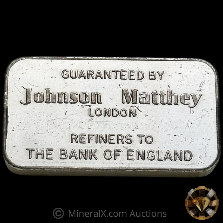 100g JMC Johnson Matthey London Vintage Silver Bar