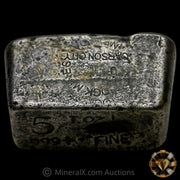 5oz "T.OZ" Comstock Mines Carson City Nevada Vintage Silver Bar Uniquely Counterstamped On All Sides