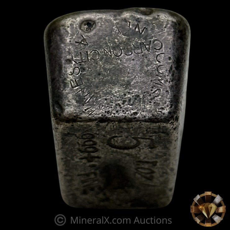 5oz "T.OZ" Comstock Mines Carson City Nevada Vintage Silver Bar Uniquely Counterstamped On All Sides