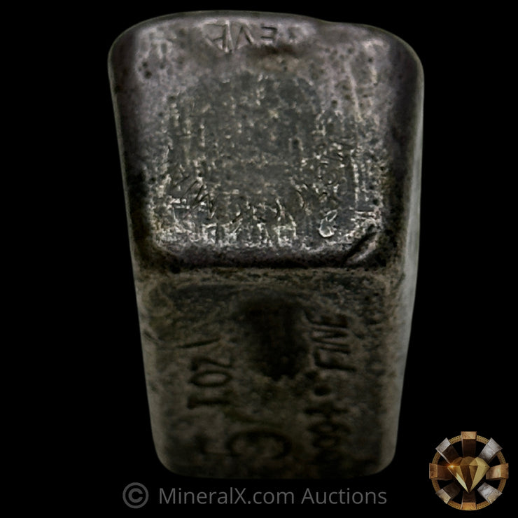 5oz "T.OZ" Comstock Mines Carson City Nevada Vintage Silver Bar Uniquely Counterstamped On All Sides