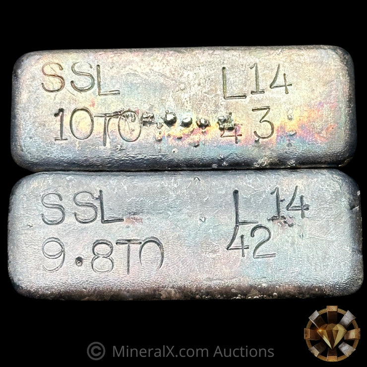 x2 10oz SSL Sequential Vintage Silver Bars