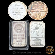 x4 1oz Misc Vintage Silver Bars & Coins