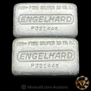 x2 10oz Engelhard P Loaf Sequential Vintage Silver Bars