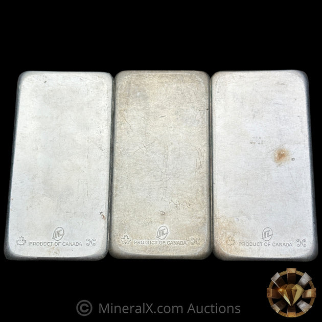 x3 10oz National Refiners Assayers Vintage Silver Bars – MineralX