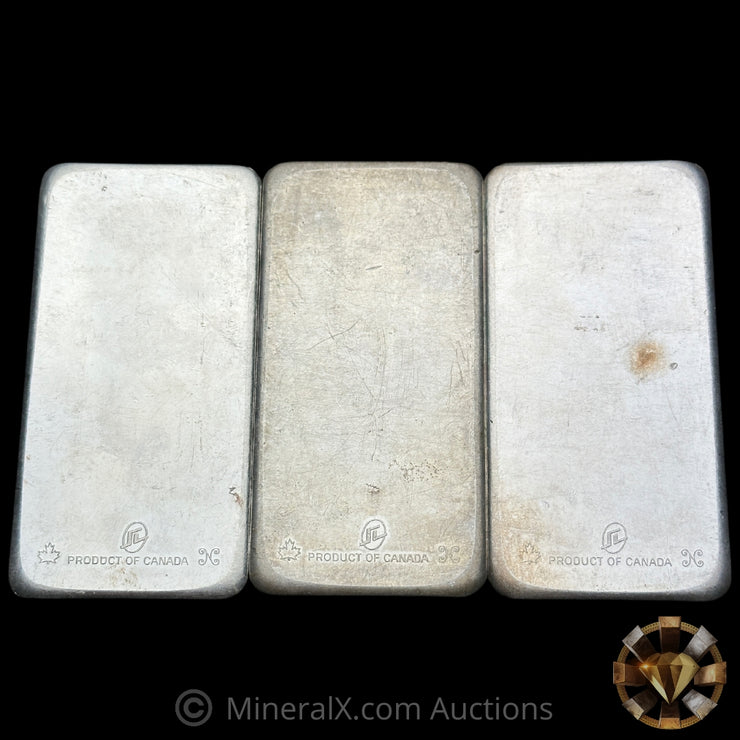 x3 10oz National Refiners Assayers Vintage Silver Bars