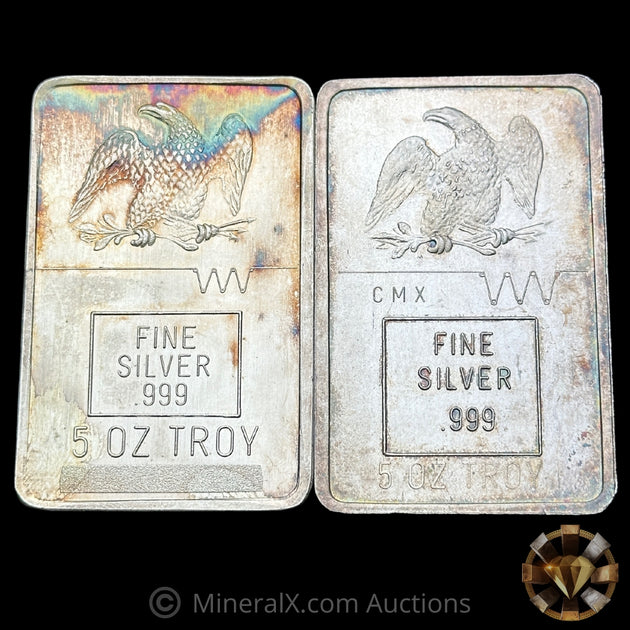 x2 5oz CMX Seattle Vintage Silver Bars (Different Varieties) – MineralX