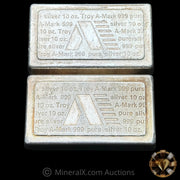 x2 10oz AMARK Vintage Silver Stacker Bars