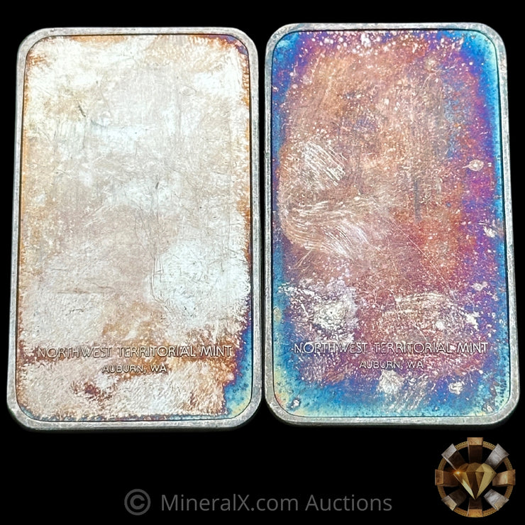 x2 5oz CMX Seattle / Northwest Territorial Mint Vintage Silver Bars