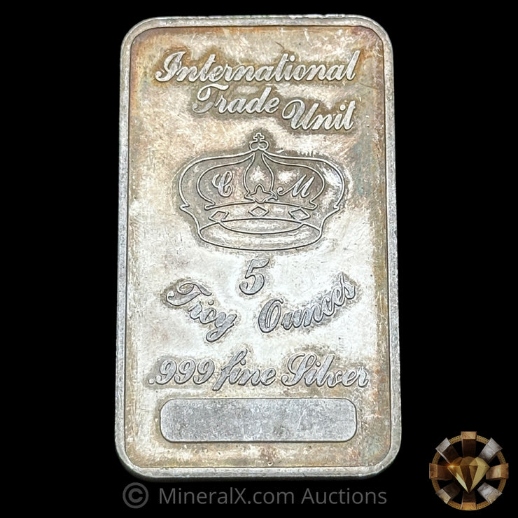5oz Crown Mint International Trade Unit Vintage Silver Bar