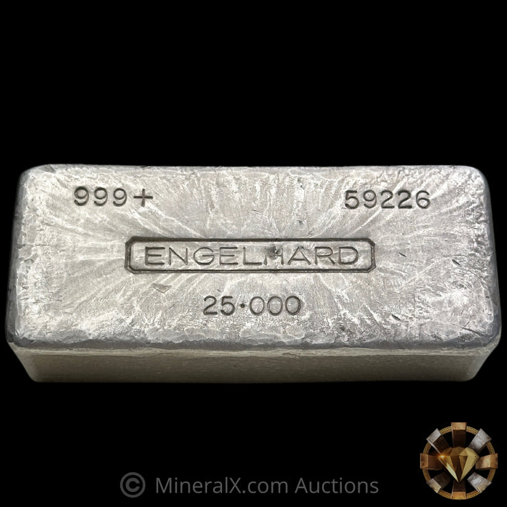 25oz Engelhard 5th Series (Rare Thick Mold) Vintage Silver Bar With Lowest Serial Known For Variety