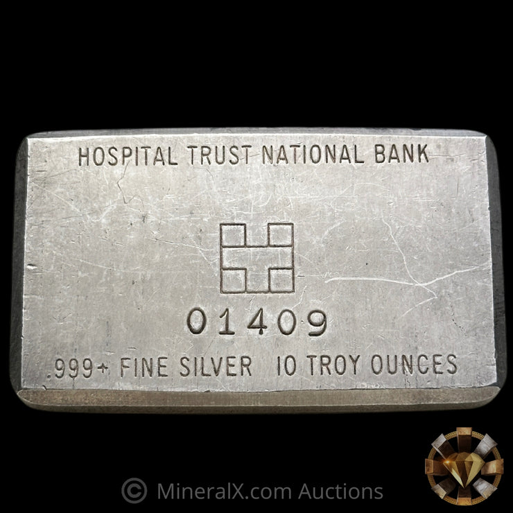 10oz Hospital Trust National Bank Thick Variety Vintage Silver Bar