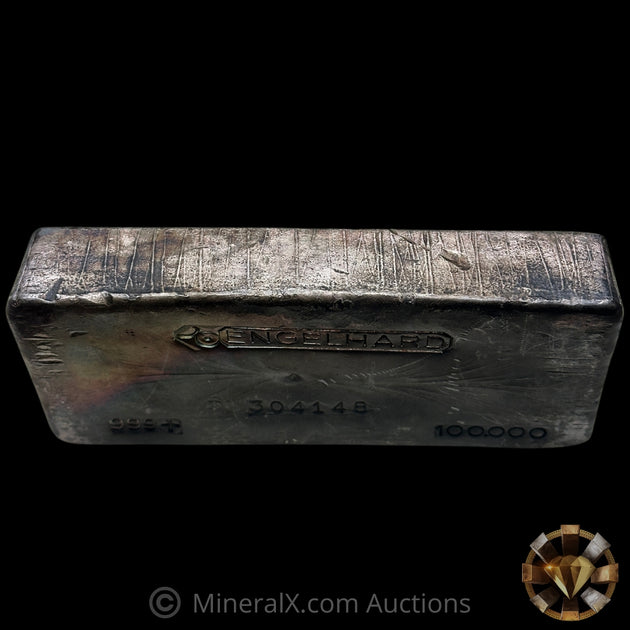 100oz Engelhard Bull Logo Vintage Silver Bar – MineralX