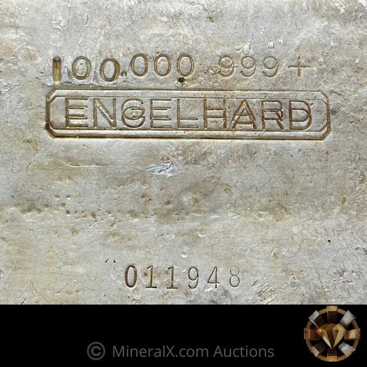 100oz Engelhard 1st Series Double Strike Partial X Prefix Error Vintage Silver Bar