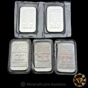 x5 1oz Misc Vintage Silver Bars