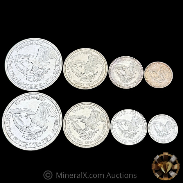 x2 3.7oz 1985 Engelhard Fractional Prospector sets (x2 1oz,1/2oz,1/4oz ...