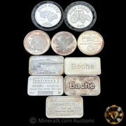 x10 1oz Misc Vintage Silver Coin & Bar Lot