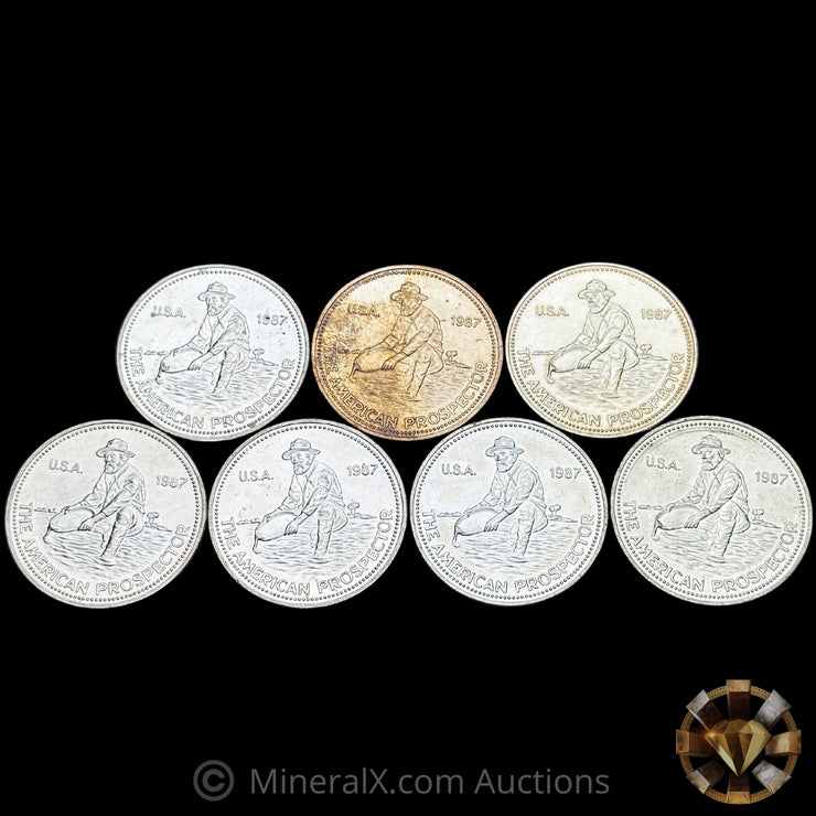 x7 1oz 1987 Engelhard Prospector Vintage Silver Coins