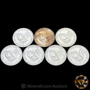 x7 1oz 1987 Engelhard Prospector Vintage Silver Coins